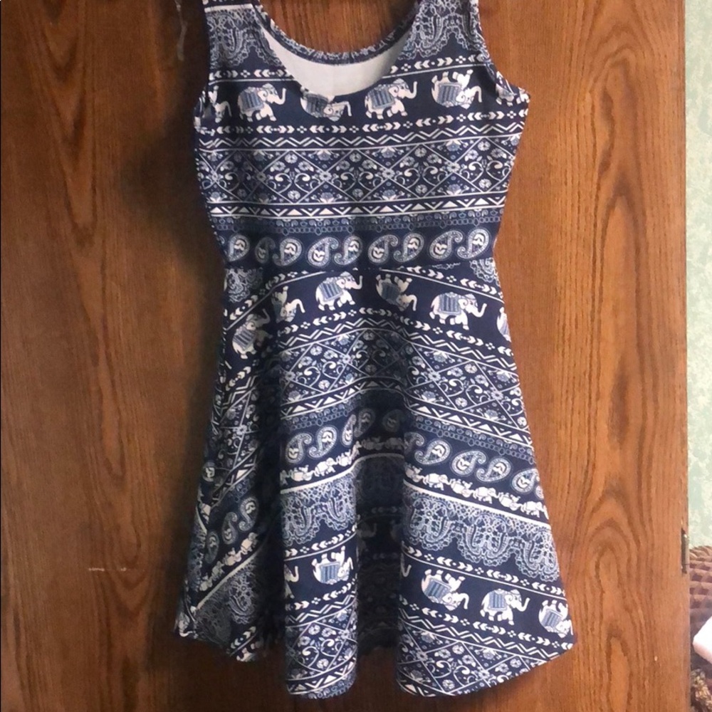 White and blue dress